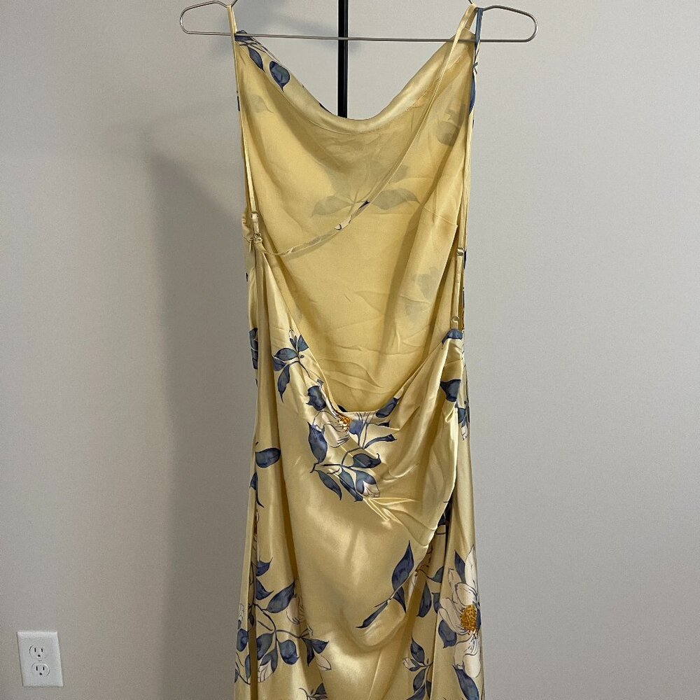 Reformation Yellow Floral Backless Slip Dress - Picture 4 of 5
